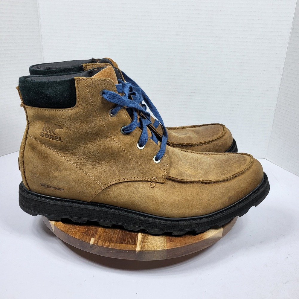 Sorel Madson Moc Toe Waterproof Men 13 Elk Brown Good Leather Ankle NM3495-286